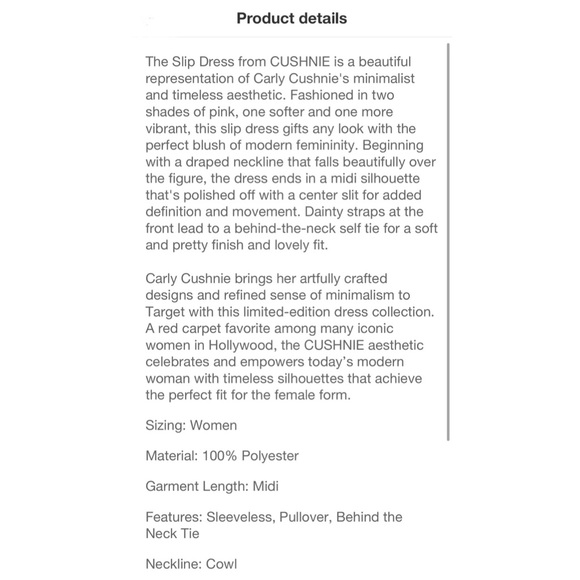 NWT Target CUSHNIE Red Slip Dress - Picture 9 of 14